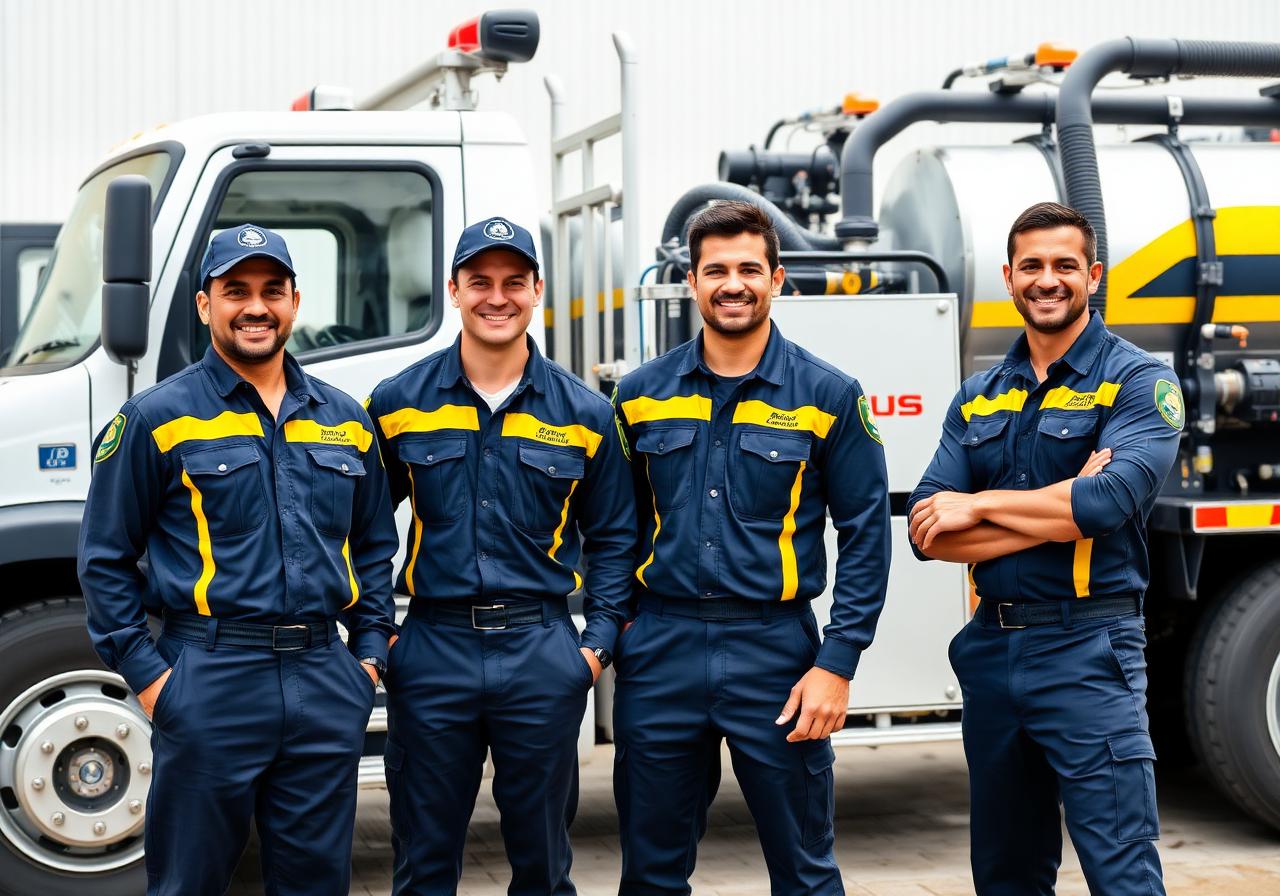 Equipe técnica da Desentupidora Emboava